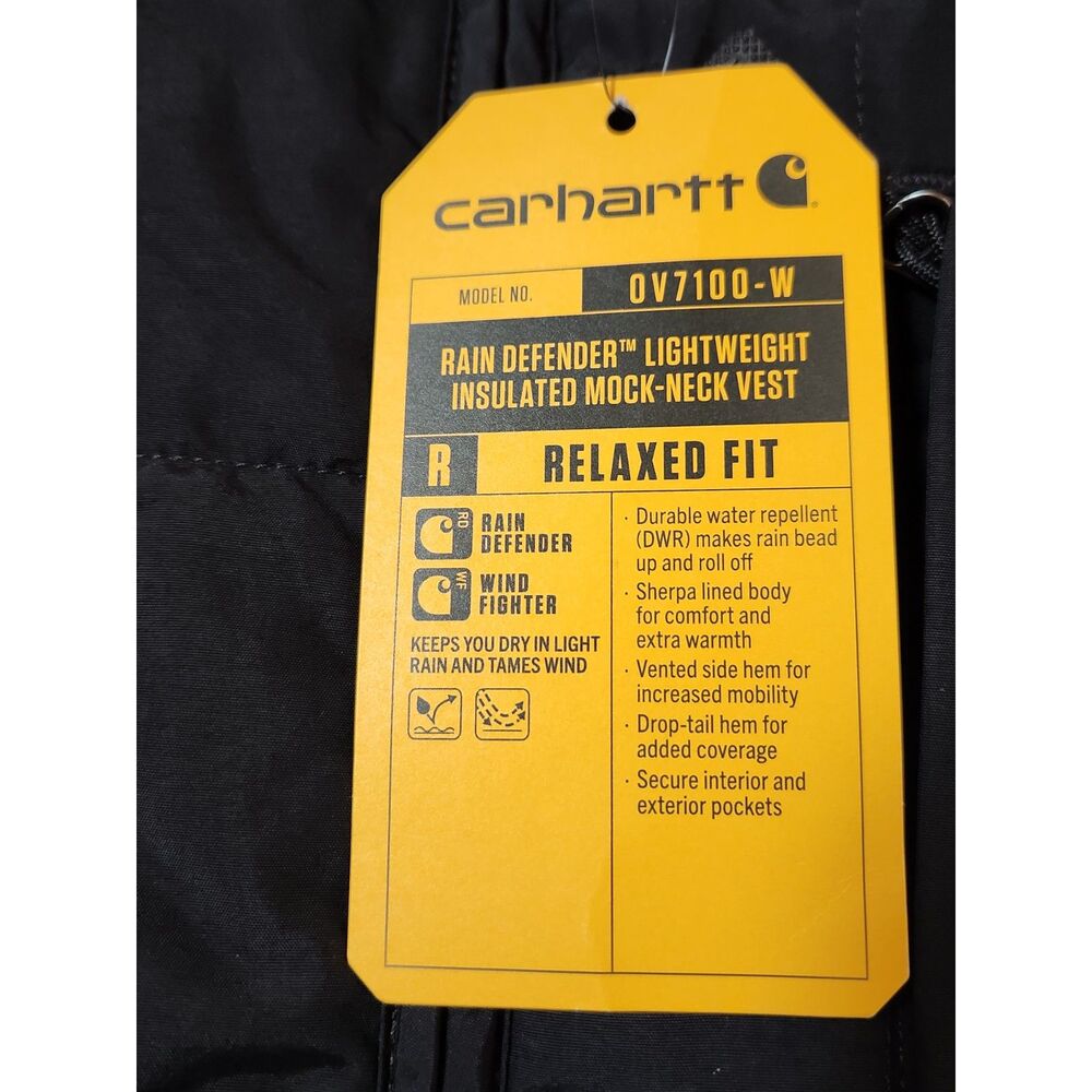Carhartt Rain Defender Sherpa‑Lined Vest Women’s Medium Black - Picture 8 of 10